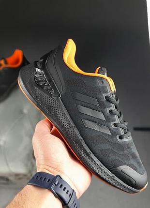 Мужские весенние черные с оранжевой подошвой кроссовки adidas ventania модные летние кроссовки адидас 43
