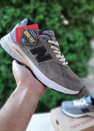 Чоловічі зимові низькі кросівки new balance 990v3 x bodega anniversary хакі з бежевим теплі термо нью беланс 990v3