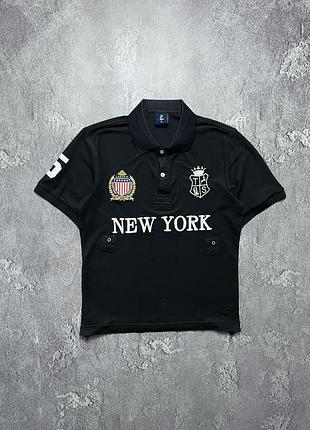 Vintage винтажное поло new york #5 chief keef чиф киф big logo size xs размер хс