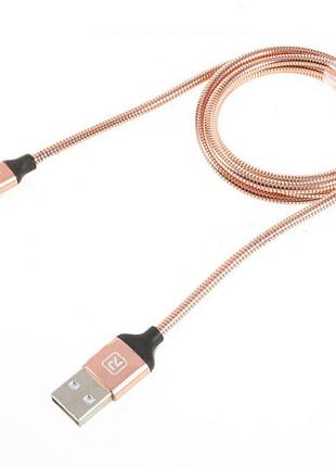 Type-c кабель 1м gravel recci remax рожеве золото rct-w100-rose-gold