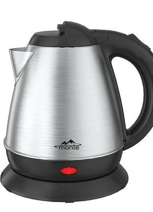 Електрочайник monte mt-1800 0.9 л сріблястий