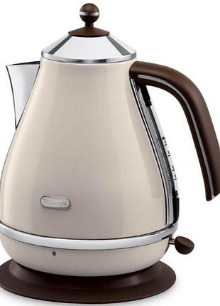 Електрочайник delonghi kbov-2001-bg 1.7 л бежевий