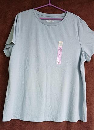 Футболка женская голубая, xl, eur 46-48