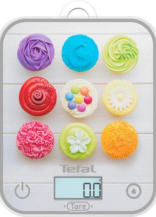 Весы кухонные tefal optiss cake pops bc50d4v0 5 кг серебристые