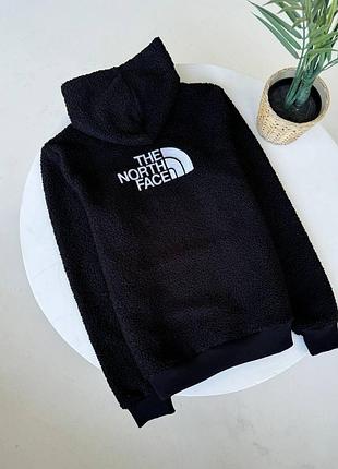 Хит!!! плюшевое худи the north face с вышивкой на спине, худи тнф мужское, плюшевое худи s