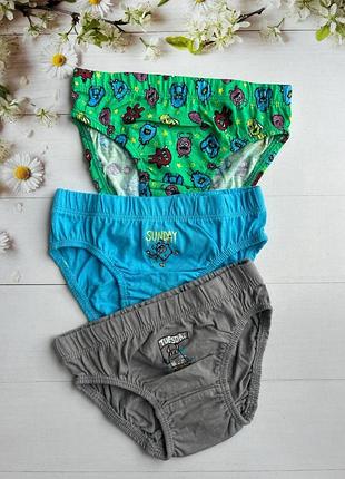 Трусики слипы на мальчика монстрики (набор 3 шт.) primark р.98 см (2-3 года)