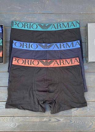 Мужские брендове трусы боксеры, 3шт, armani (9172) xхl