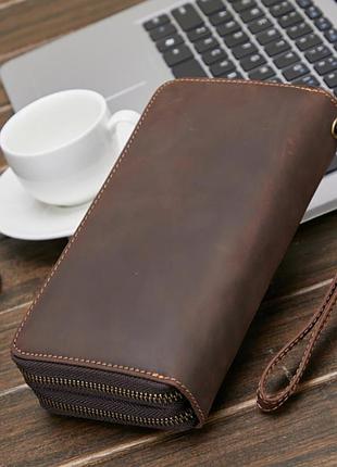 Чоловічий шкіряний гаманець на два відділення wild leather (2123)