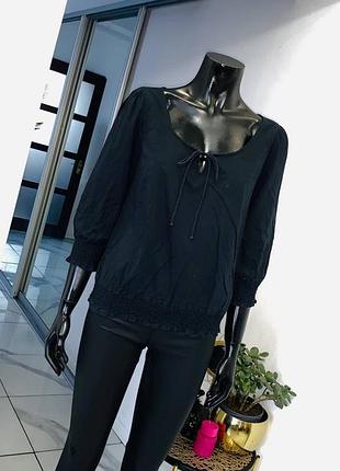 Блуза juicy couture, черный хлопок, вышивка, стиль бохо