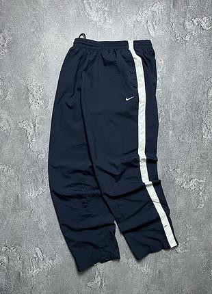 Vintage винтажные нейлоновые штаны nike найк big swoosh logo биг свуш лого size m размер м