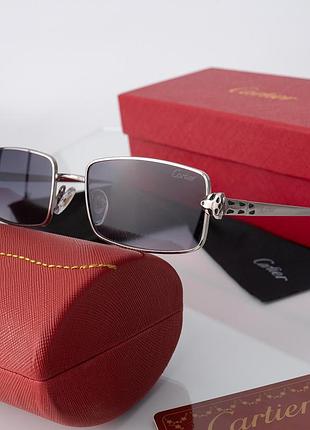 Жіночі стильні сонцезахисні окуляри cartier (62870) silver
