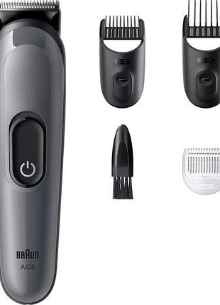 Машинка для стрижки волос braun all-in-one series 3 aio3500 2 вт серый