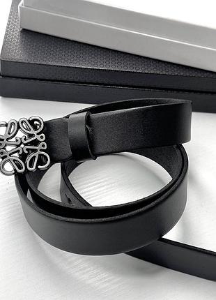 Жіночий брендовий шкіряний ремінь loewe silver