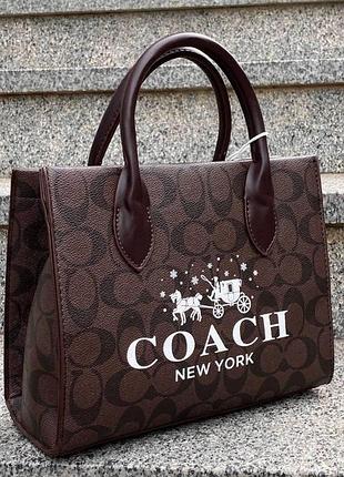 Жіноча коричнева сумка coach (6612)