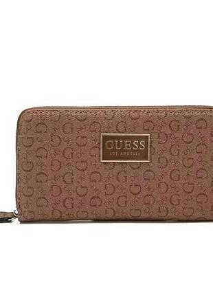 Женский брендовый кошелек на молнии guess (7597) коричневый