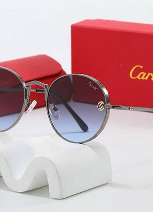 Женские круглые солнцезащитные очки cartier (202318) blue
