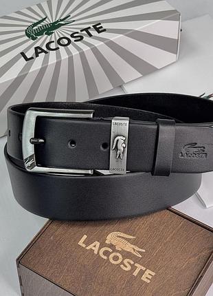 Чоловічий ремінь lacoste з натуральної шкіри (986)