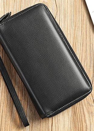 Чоловіча шкіряна барсетка на два відділення leather collection (9078)