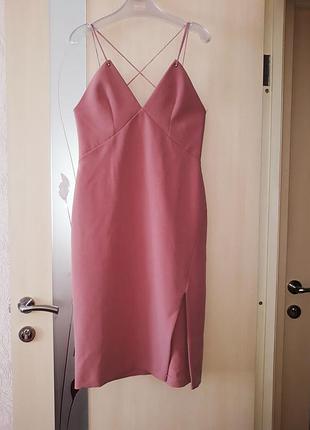 Платье topshop миди розовое