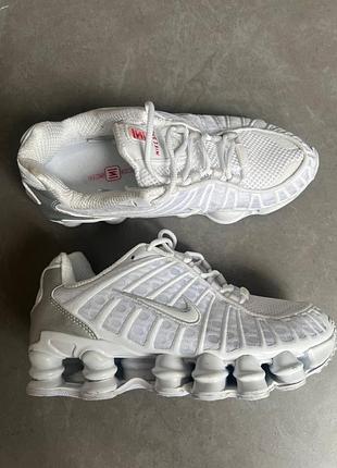 Уцінка жіночі кросівки nike shox tl white/silver