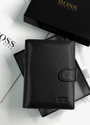 Чоловічий великий гаманець на кнопці boss (6602)