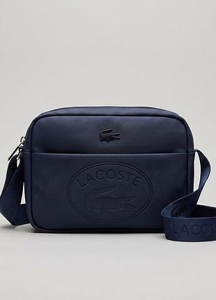 Мужская борсетка, сумка на плечо lacoste (82413) blue