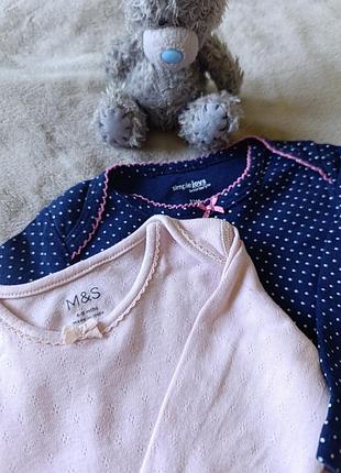 Два боди, бодик carter's, marks &amp; spencer, 6-12 месяцев, размер 74