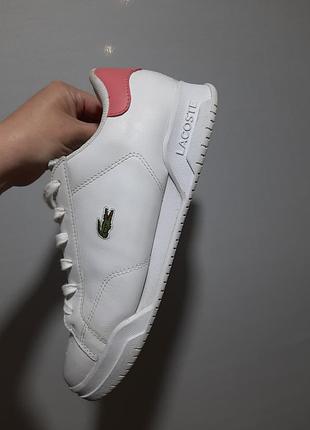 Белые кожаные кроссовки lacoste twin serve 1927 6.5 -40, стелька 26 см