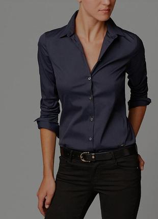 Стильная приталенная рубашка massimo dutti размер 38