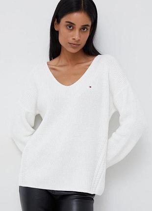 Преміальний пуловер светр tommy hilfiger з v-вирізом (100% pima cotton)