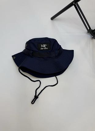 Arcteryx панамка на утяжках arc'teryx арктерикс шляпа стильная летняя панамка водонепроницаемая летняя панама с вышитым логотипом синяя