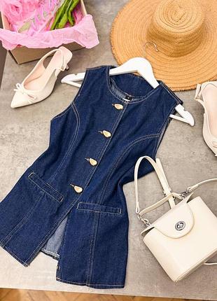 Якісна жилетка denim з гарними ґудзиками🤍😍