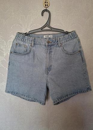Світло- блакитні джинсові шорти pull&bear з резинкою на поясі