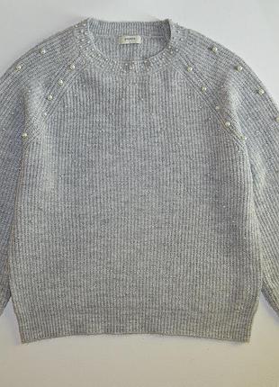 Мягчайший свитер с бусинами и объемными рукавами papaya