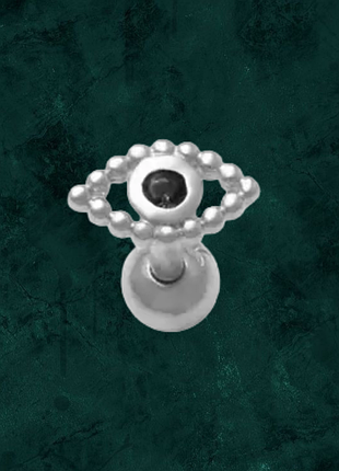 Серебряная серьга с кубическим цирконом