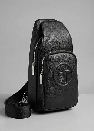 Чоловіча сумка на груди (слінг), бананка armani (2324-9) lux
