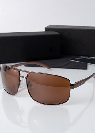 Стильные мужские очки с поляризацией polarized (133) коричневые