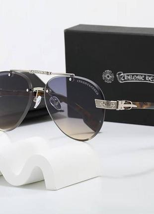 Окуляри стильні сонцезахисні chrome hearts безправні (7847) градієнт