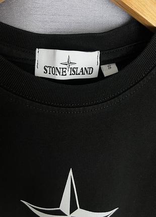 Чоловіча чорна футболка бренду stone island 3