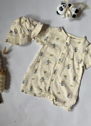 🧸 пісочник + панамка disney baby primark 9-12 міс (80 см) 🧸