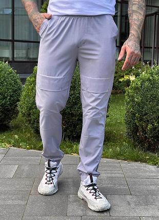 Мужские спортивные штаны на весну, ткань софт, размеры: s m l xl xxl 3l 4l серый