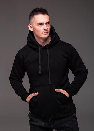 Чоловіча утеплена кофта з капюшоном, чорний колір, s,m,l,xl,2xl