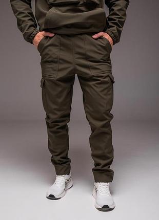 Чоловічі штани з кишенями з soft shell, s,m, l,xl, 2xl, 3xl хакі, 3xl
