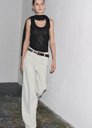Прямые джинсы с высокой посадкой zara - 36, 38