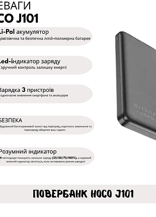 Power bank hoco j101 10000mah 22.5w