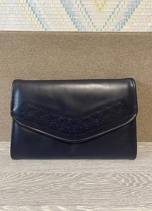 Клатч жіночий з ремінцем шкіряний clarks синій