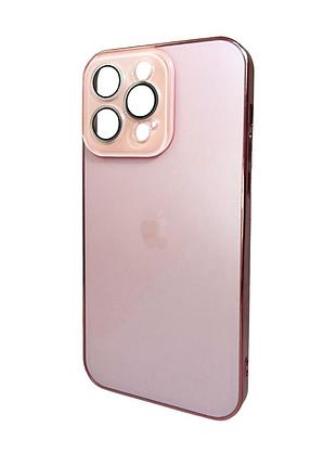 Чохол для смартфона ag glass sapphire frame magsafe logo for apple iphone 15 pro pink