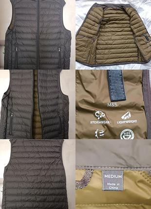 Жилет пуховый унисекс m&s stormwear lightweight, размер m