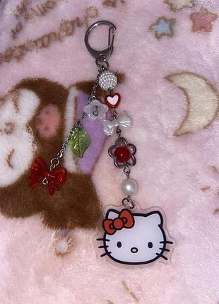 Брелок hello kitty у стилі kawaii | аксесуар на сумку, рюкзак або ключі