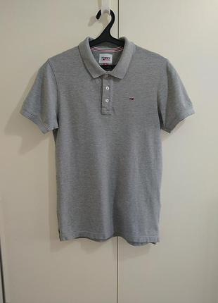 Футболка tommy hilfiger polo серый цвет хлопок 100%